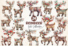 Christmas Boho Reindeer Clipart Bundle