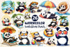 Funny Sunbathing Panda Clipart Bundle 2