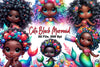 Cute Black Mermaid Clipart Bundle
