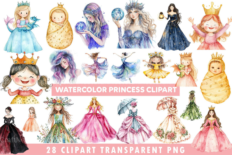 Princess Clipart - CraftNest - Digital Crafting and Art