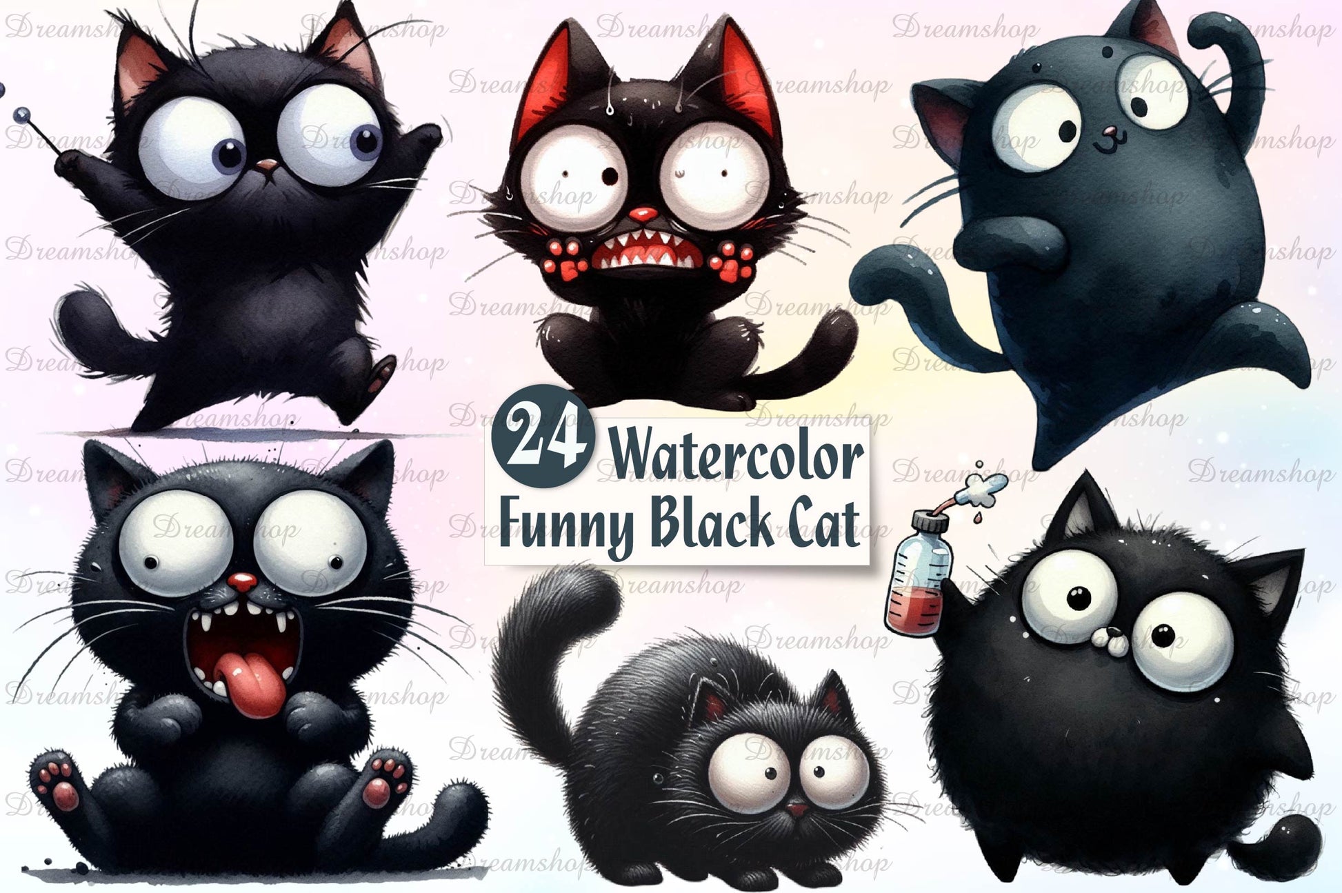Funny Black Cats Cute Cat Clipart Bundle 1 - CraftNest - Digital Crafting and Art
