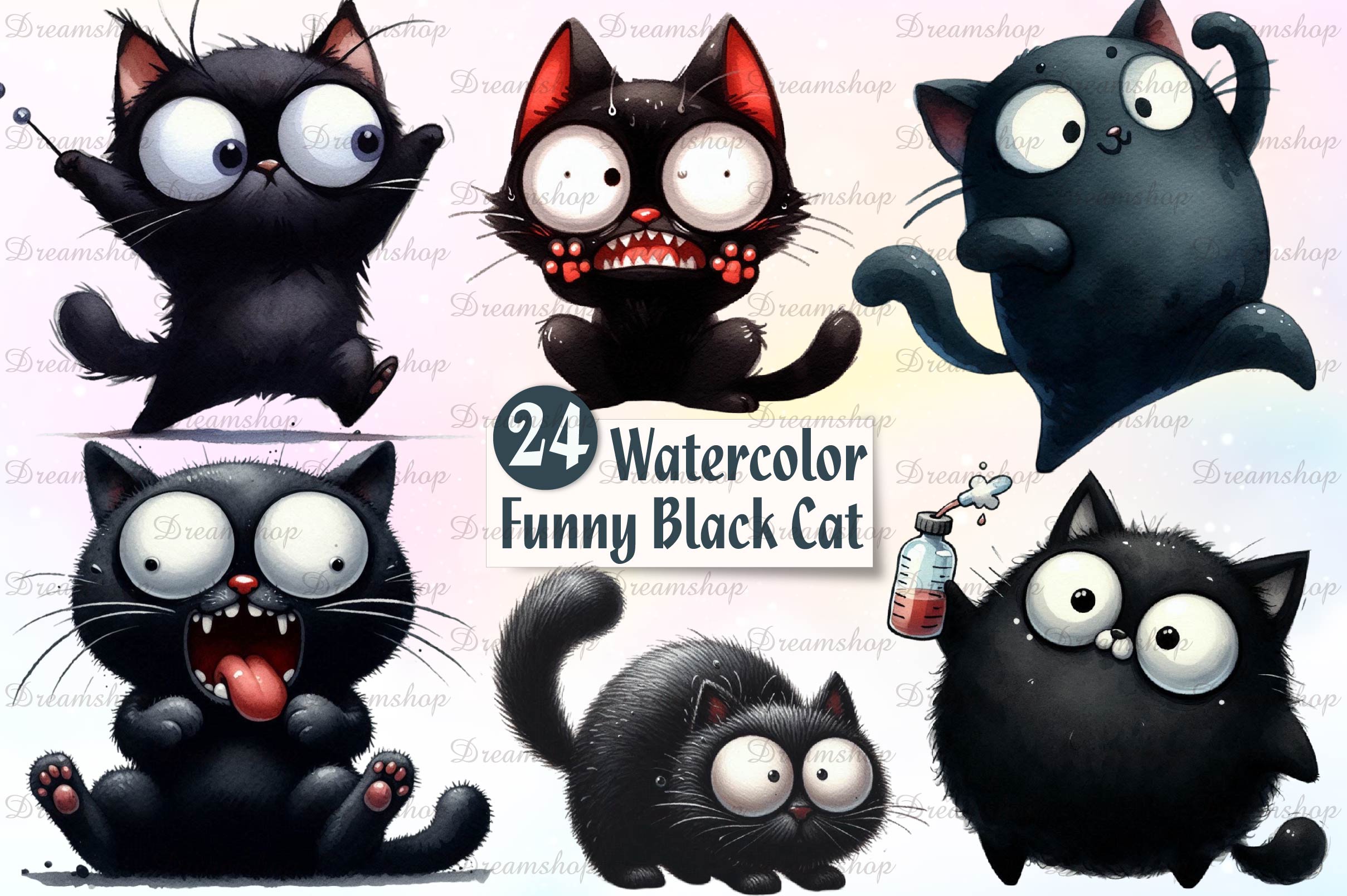 Funny Black Cats Cute Cat Clipart Bundle 1 - CraftNest - Digital Crafting and Art