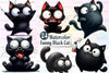 Funny Black Cats Cute Cat Clipart Bundle 1