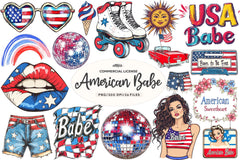 All American Babe Design Clipart Bundle - CraftNest - Digital Crafting and Art