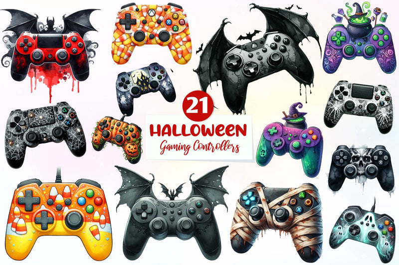 Halloween Gaming Controllers Clipart Bundle - CraftNest - Digital Crafting and Art
