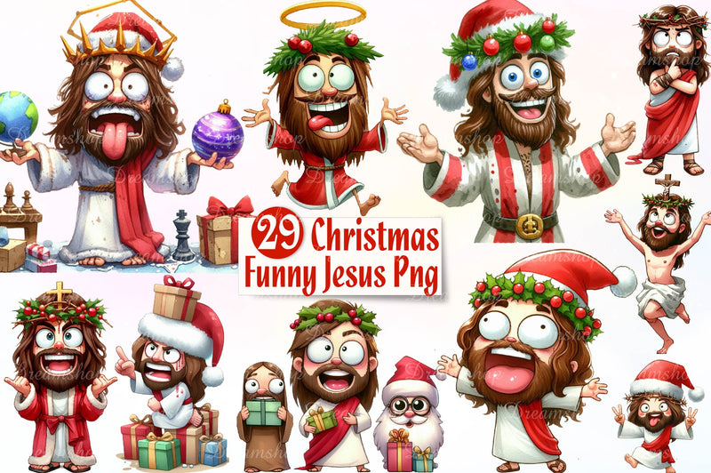 Funny Christmas Jesus Clipart Bundle - CraftNest - Digital Crafting and Art