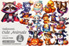 Cute Halloween Animals Clipart Bundle