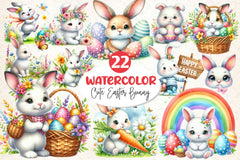 Cute Easter Bunny Clipart Bundle 7 - CraftNest - Digital Crafting and Art
