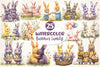 Easter Bunnies Family Clipart Bundle 2