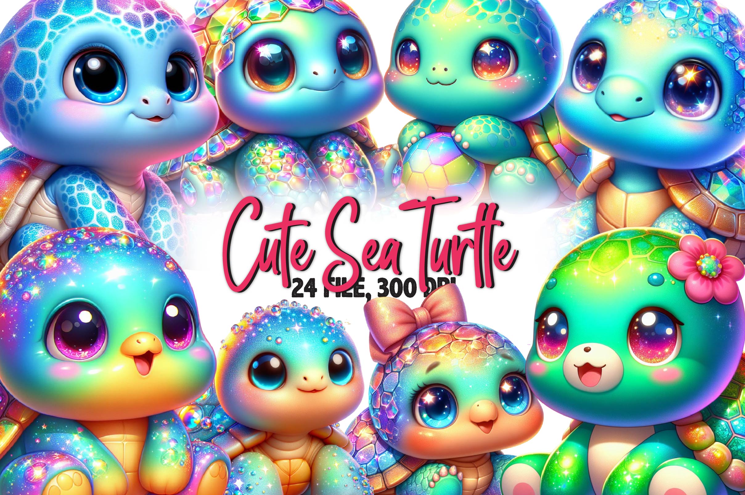 Cute Sea Turtle Clipart Bundle - CraftNest - Digital Crafting and Art
