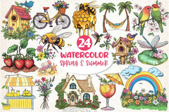 Spring Summer Collection Clipart Bundle 2 - CraftNest - Digital Crafting and Art