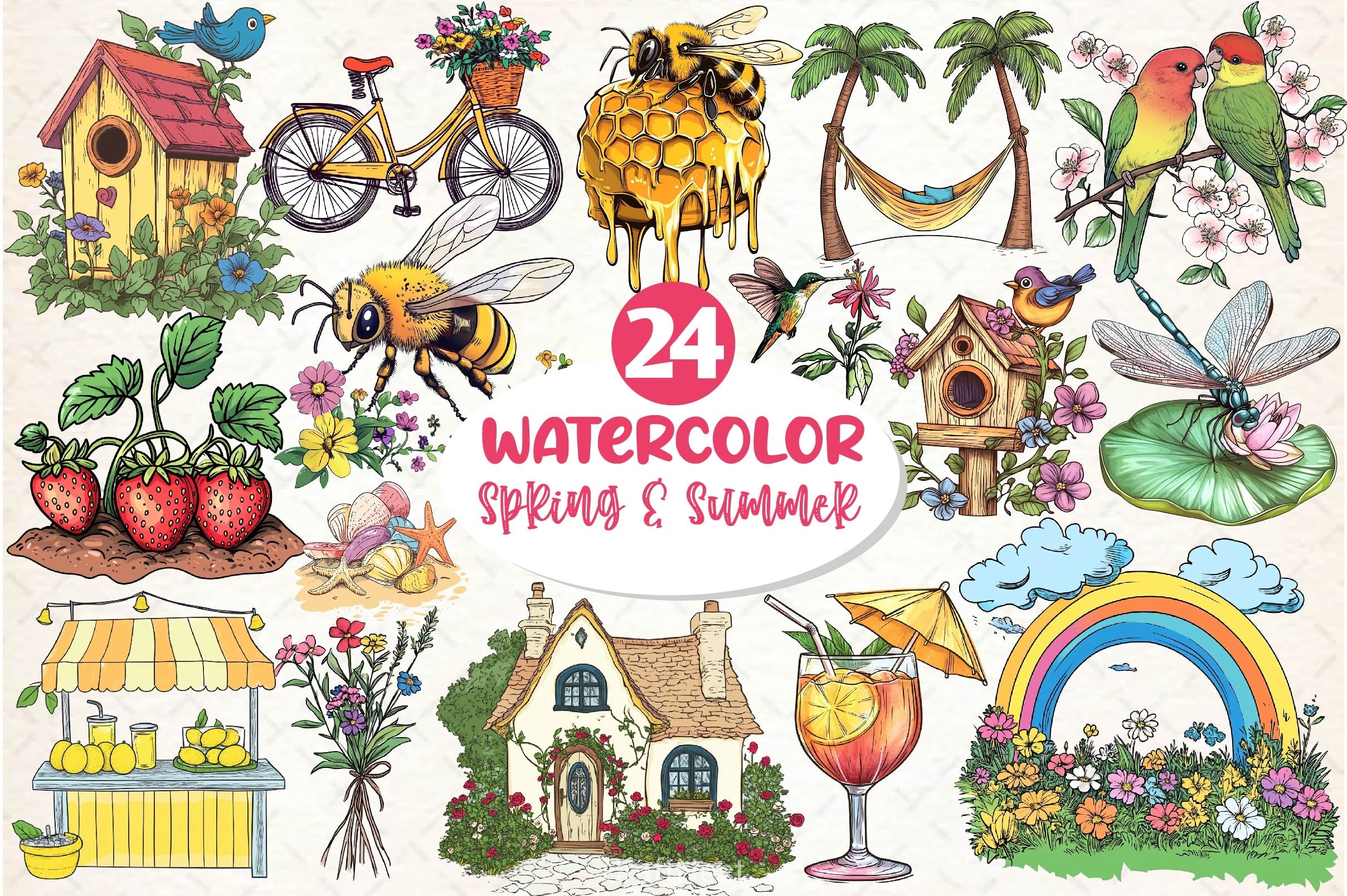 Spring Summer Collection Clipart Bundle 2 - CraftNest - Digital Crafting and Art