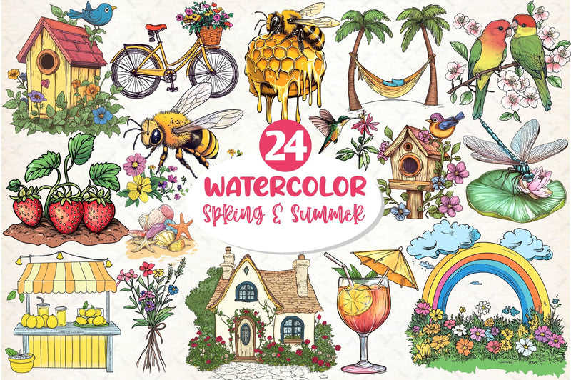 Spring Summer Collection Clipart Bundle 2 - CraftNest - Digital Crafting and Art