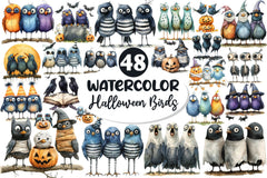 Halloween Quirky Birds Clipart Bundle - CraftNest - Digital Crafting and Art