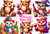 Wine Owl Clipart Bundle