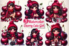Cherry Cute Girl Clipart Bundle