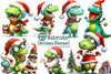 Christmas Funny Dinosaur Clipart Bundle