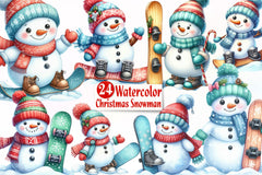 Christmas Snowman Clipart Bundle - CraftNest - Digital Crafting and Art