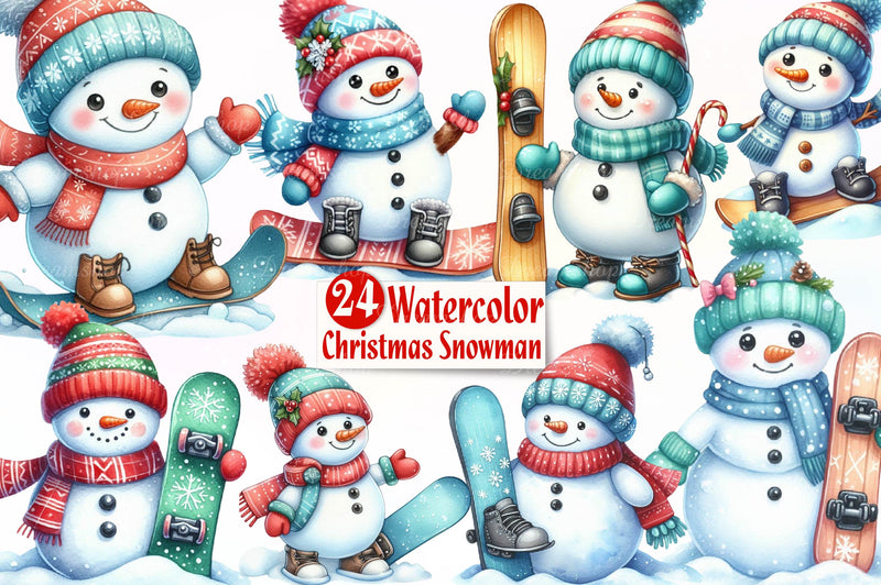 Christmas Snowman Clipart Bundle - CraftNest - Digital Crafting and Art