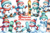 Christmas Snowman Clipart Bundle