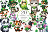 St Patricks Day Animals Clover Clipart Bundle
