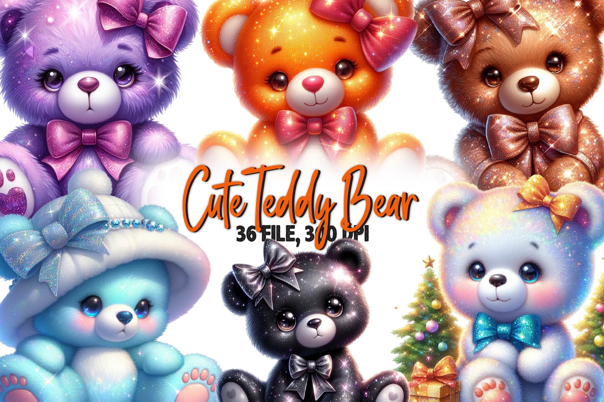 Cute Teddy Bear Clipart Bundle - CraftNest - Digital Crafting and Art