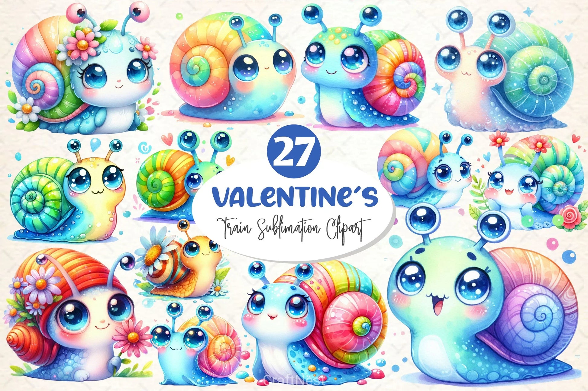 Cute Snail Clipart Bundle 3 - CraftNest - Digital Crafting and Art