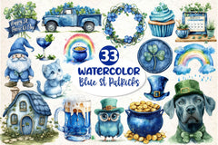Blue St Patricks Day Clipart Bundle - CraftNest - Digital Crafting and Art