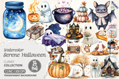 Serene Halloween Day Clipart Bundle - CraftNest - Digital Crafting and Art