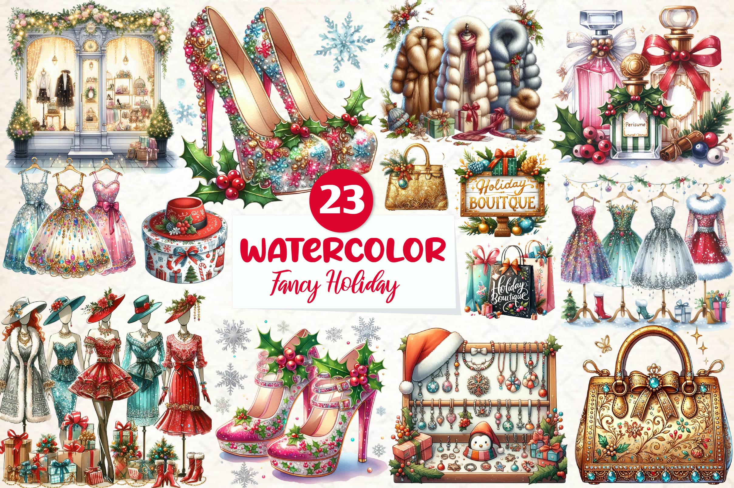 Fancy Holiday Boutique Clipart Bundle - CraftNest - Digital Crafting and Art