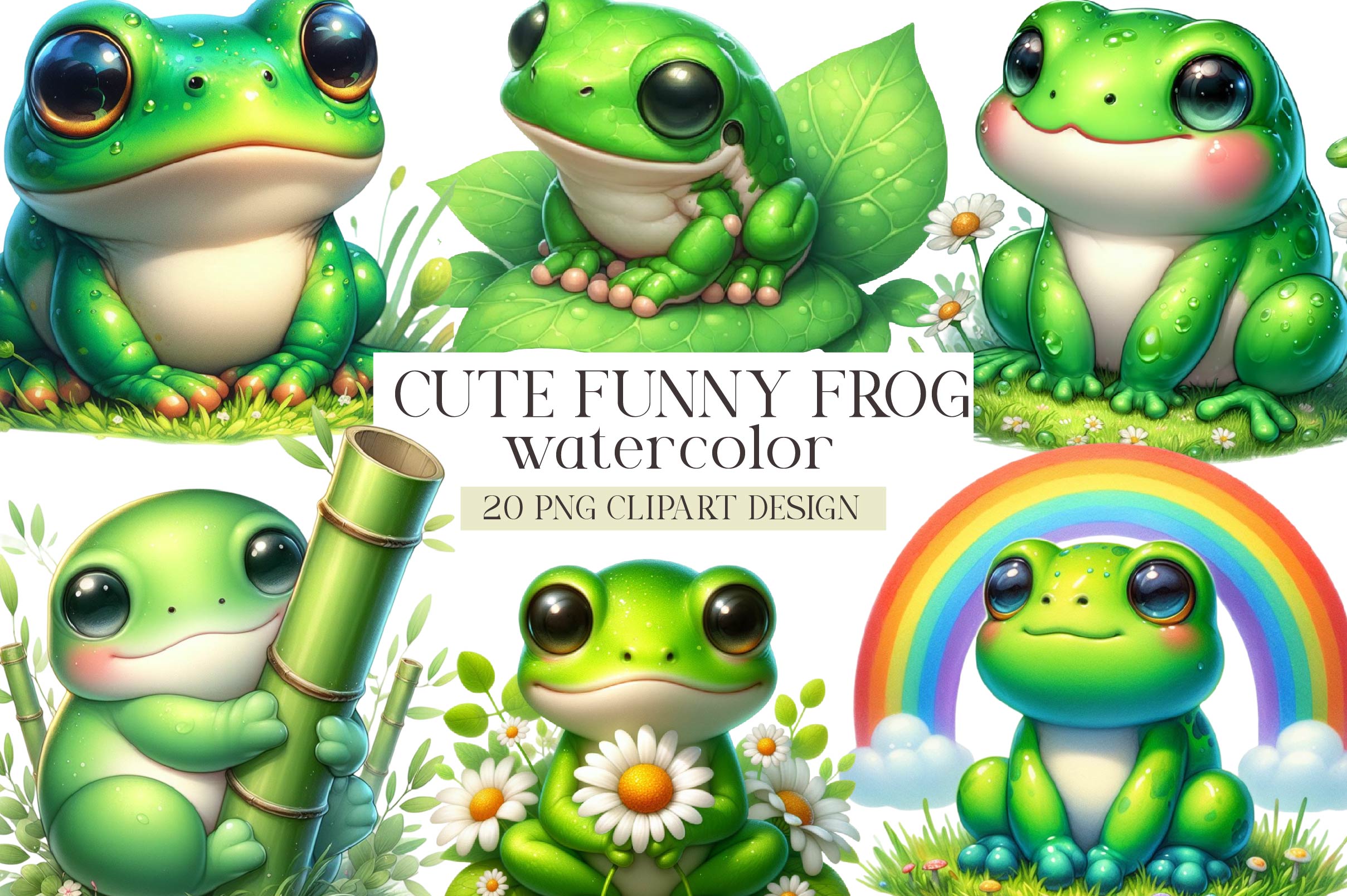 Funny And Cute Frog Clipart Bundle 1 - CraftNest - Digital Crafting and Art
