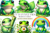 Funny And Cute Frog Clipart Bundle 1