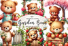 Cute Garden Bear Clipart Bundle