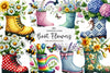 Boot With Spring Flowers Clipart Bundle