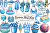 Summer Happy Birthday Clipart Bundle 1