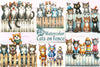 Funny Cats On Fence Clipart Bundle