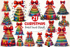 Christmas Pencil Tower Clipart Bundle - CraftNest - Digital Crafting and Art