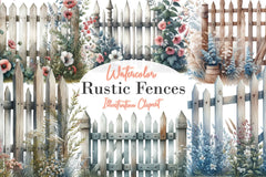 Rustic Picket Fences Clipart Bundle - CraftNest - Digital Crafting and Art
