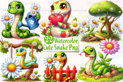 Cute Snake Snake Clipart Bundle - CraftNest - Digital Crafting and Art