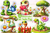 Cute Snake Snake Clipart Bundle