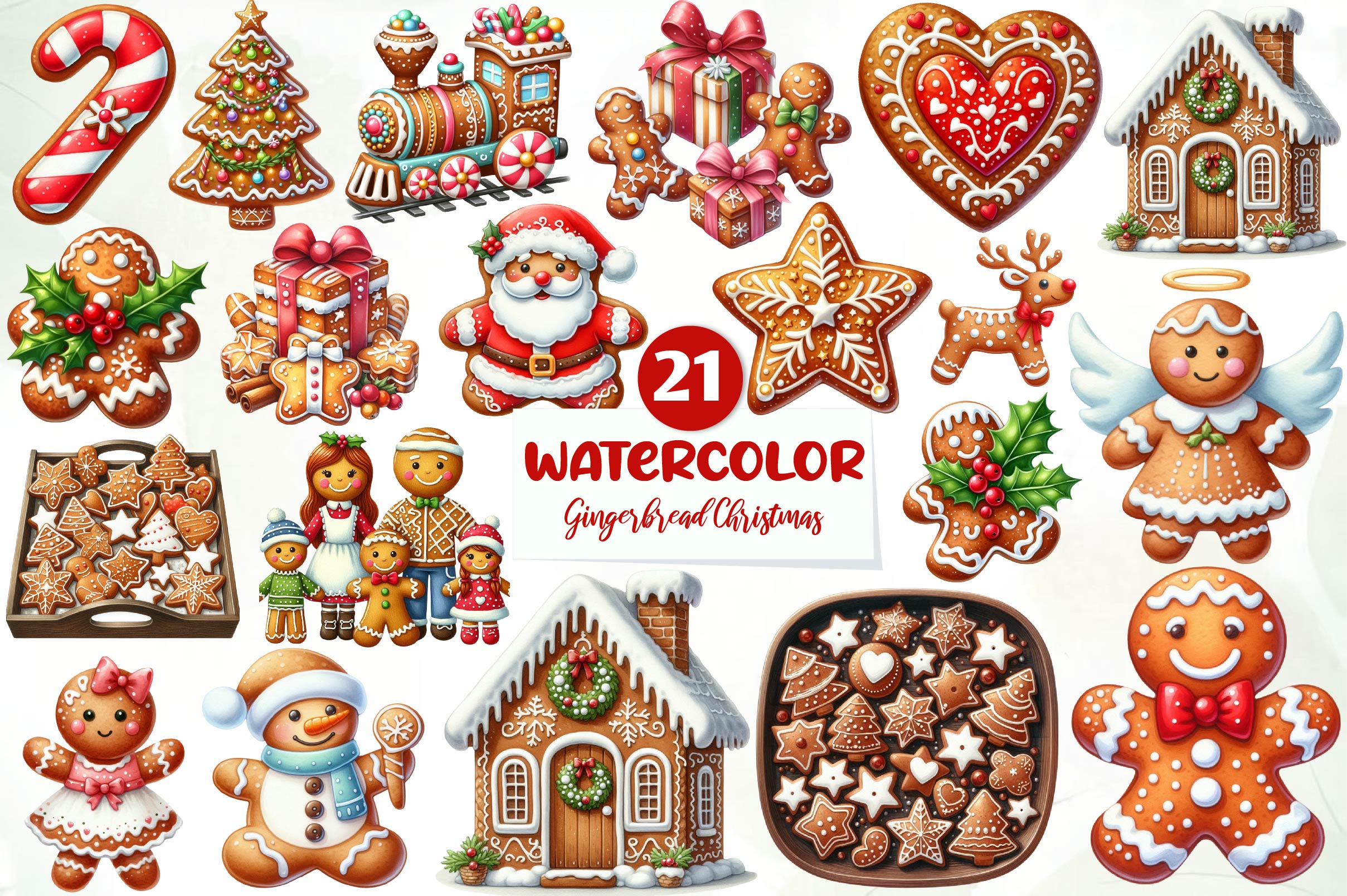Christmas Gingerbread Clipart Bundle - CraftNest - Digital Crafting and Art