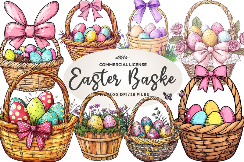 Easter Basket Clipart Bundle 1 - CraftNest - Digital Crafting and Art