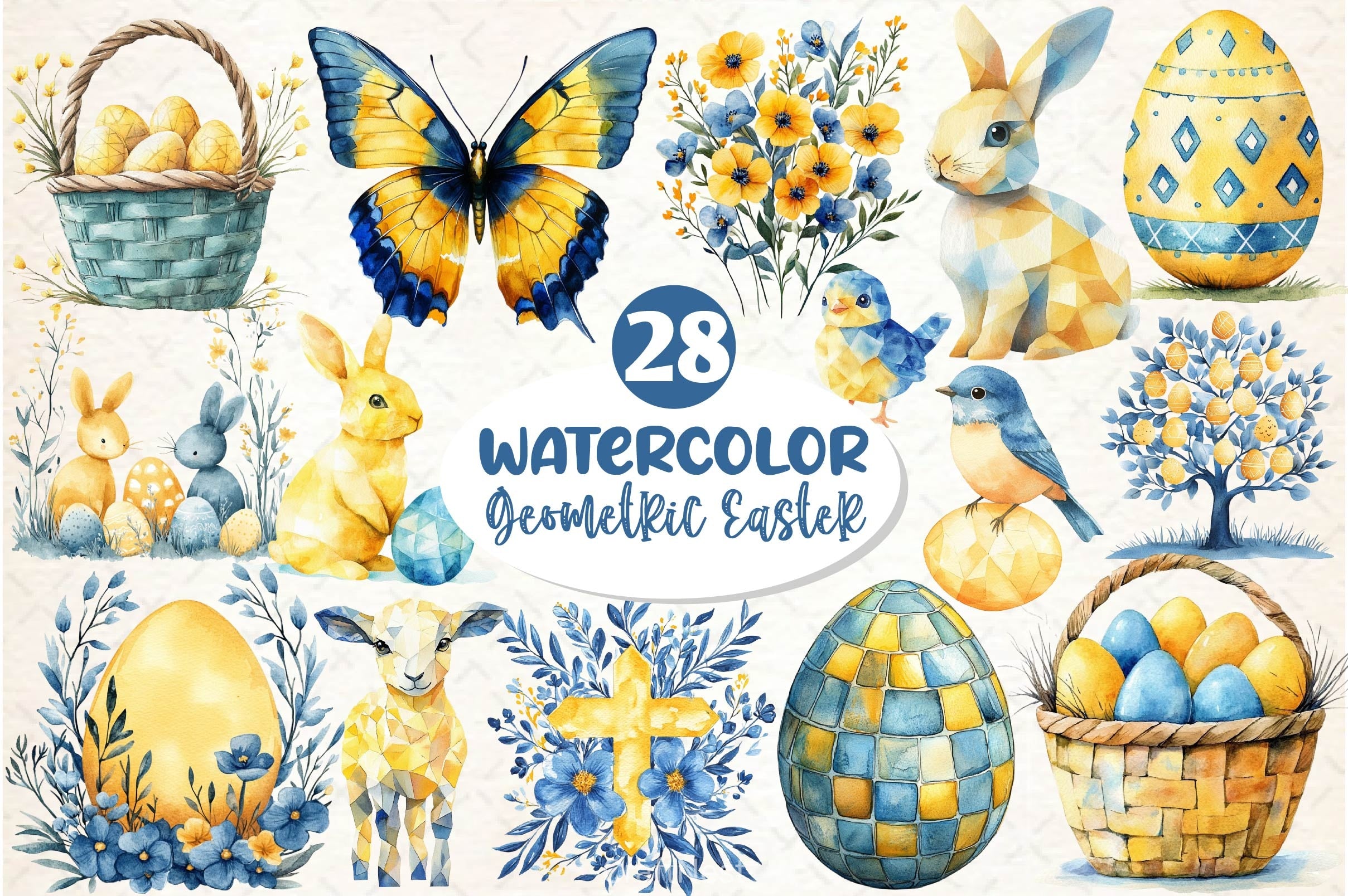Geometric Pastel Easter Clipart Bundle - CraftNest - Digital Crafting and Art