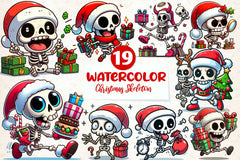 Funny Christmas Skeleton Clipart Bundle 1 - CraftNest - Digital Crafting and Art