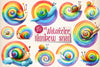 Rainbow Snail Clipart Bundle
