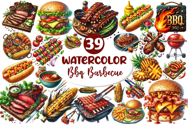 BBQ Barbecue Clipart Bundle - CraftNest - Digital Crafting and Art