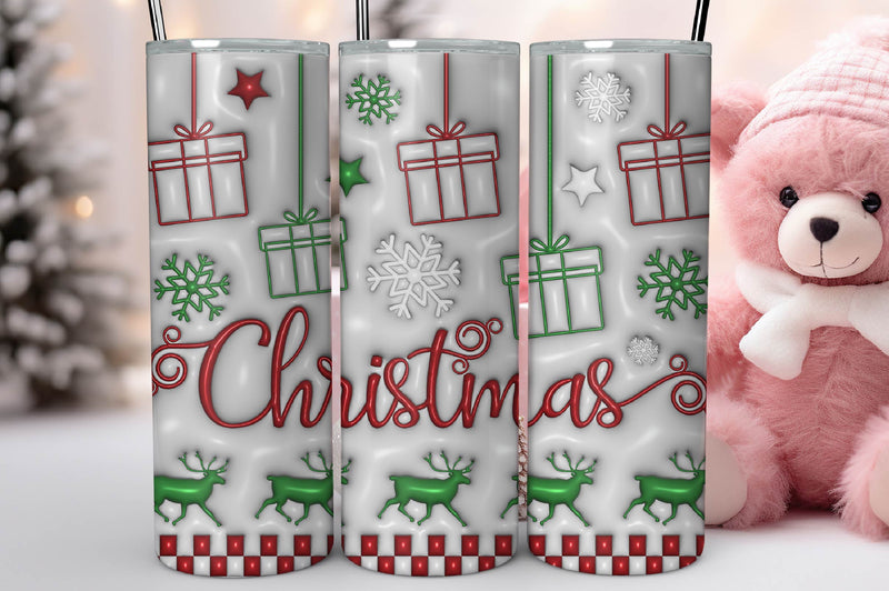3D Christmas Inflated Tumbler Bundle 12 - CraftNest - Digital Crafting and Art