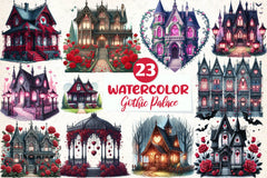 Valentine Gothic Palace Clipart Bundle - CraftNest - Digital Crafting and Art