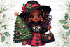 African American Christmas Girl Clipart Bundle