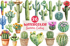 Summer Cactus Clipart Bundle - CraftNest - Digital Crafting and Art
